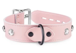 collar width: 1.25". Pastel leather, pastel lambskin inner lining, black d ring, crystal gems.